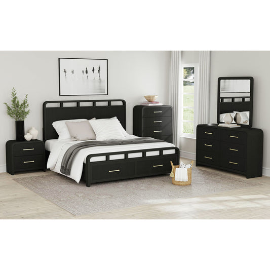 Picket House Furnishings - Woodridge Full Storage 3PC Bedroom Set in Black with Grain - B-14440-8W-FSB-3PC view 2