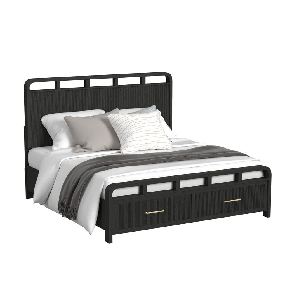 Picket House Furnishings - Woodridge King Storage Bed in Black with Grain - B-14440-8W-KSB view 1