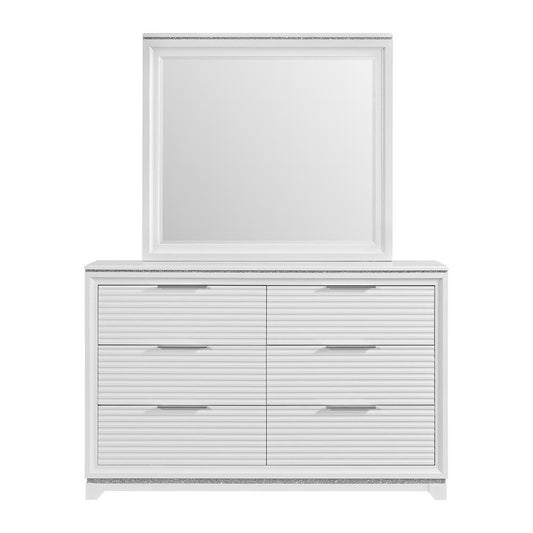 Picket House Furnishings - Xena Dresser and Mirror Set in White - B-14260-7-DRMR veiw 2
