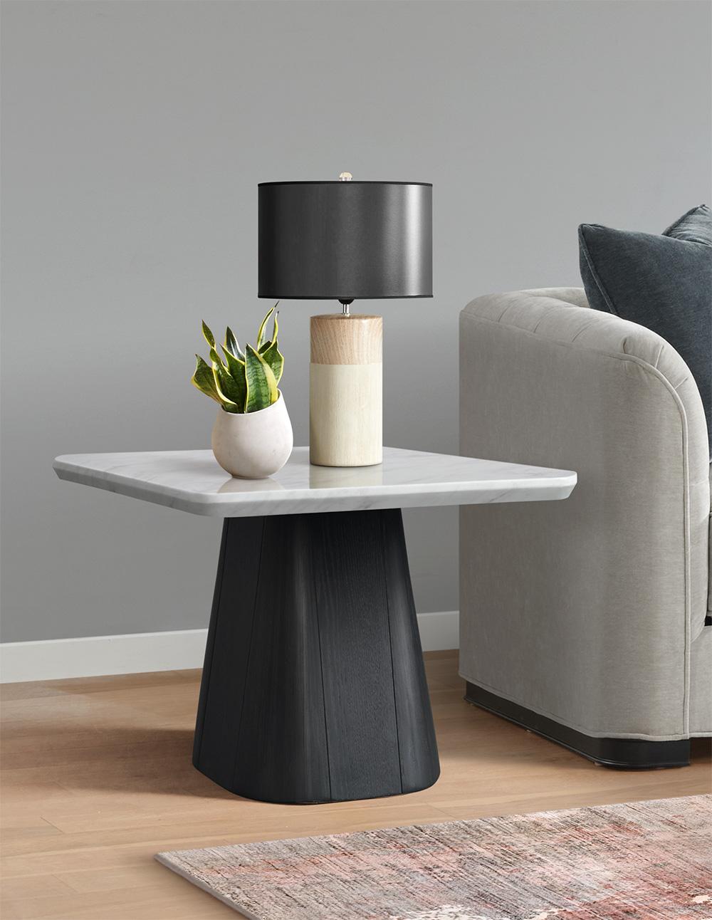 Picket House Furnishings - Yuri End Table in White and Black - T-9130-8-ET veiw 3