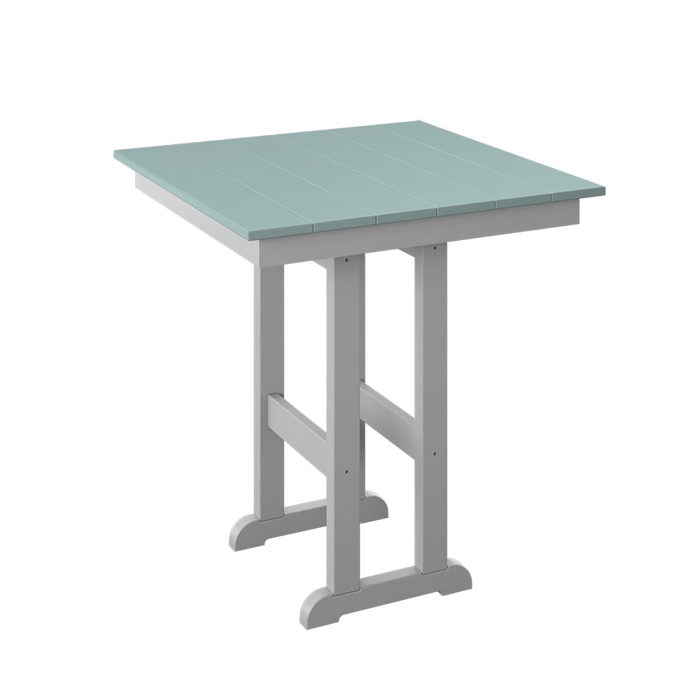 Polybird - 33" Square Table "Counter Height" Sage And White - P18-C-SG-WT view 1