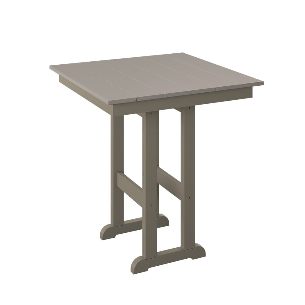 Polybird - 33" Square Table "Counter Height" Sand And Weatherwood - P18-C-SN-WW view 1