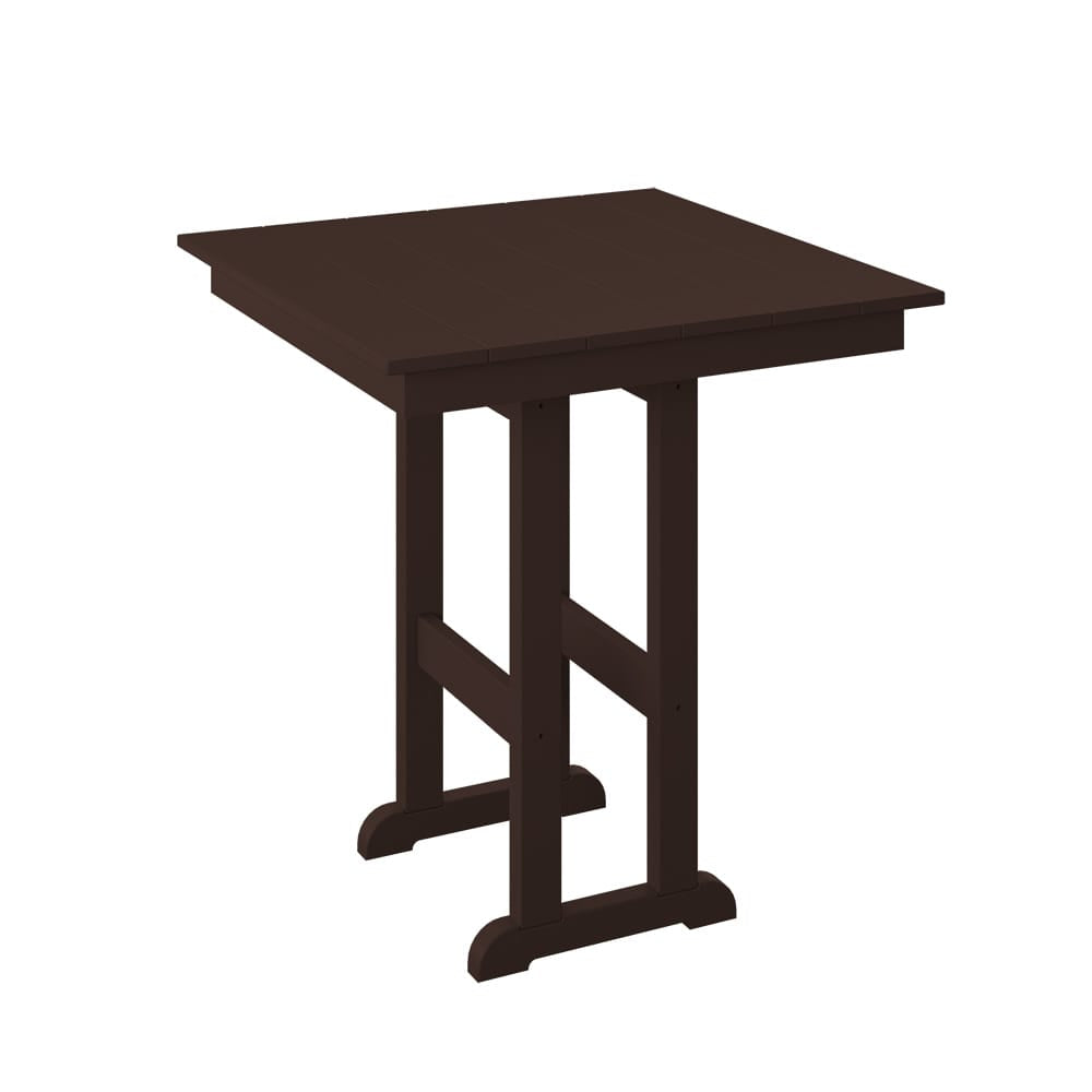 Polybird - 33" Square Table "Counter Height" Tudor Brown - P18-C-TB view 1