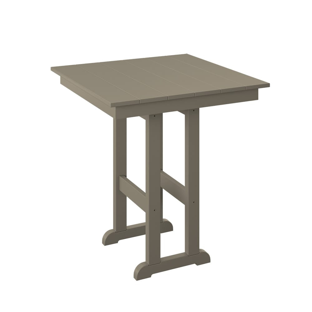 Polybird - 33" Square Table "Counter Height" Weatherwood - P18-C-WW view 1