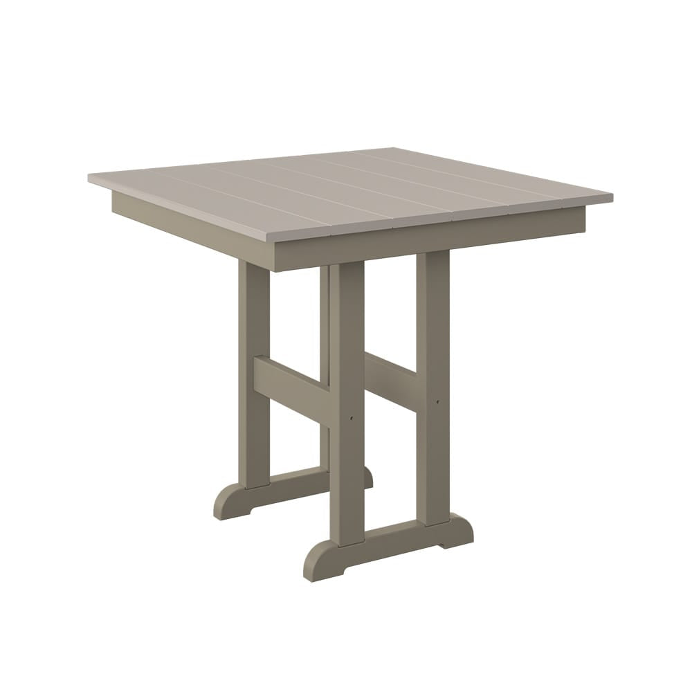 Polybird - 33" Square Table Sand And Weatherwood - P18-R-SN-WW view 1