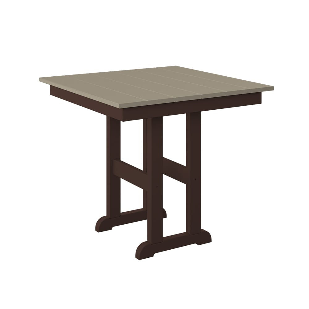 Polybird - 33" Square Table Weatherwood And Tudor Brown - P18-R-WW-TB view 1