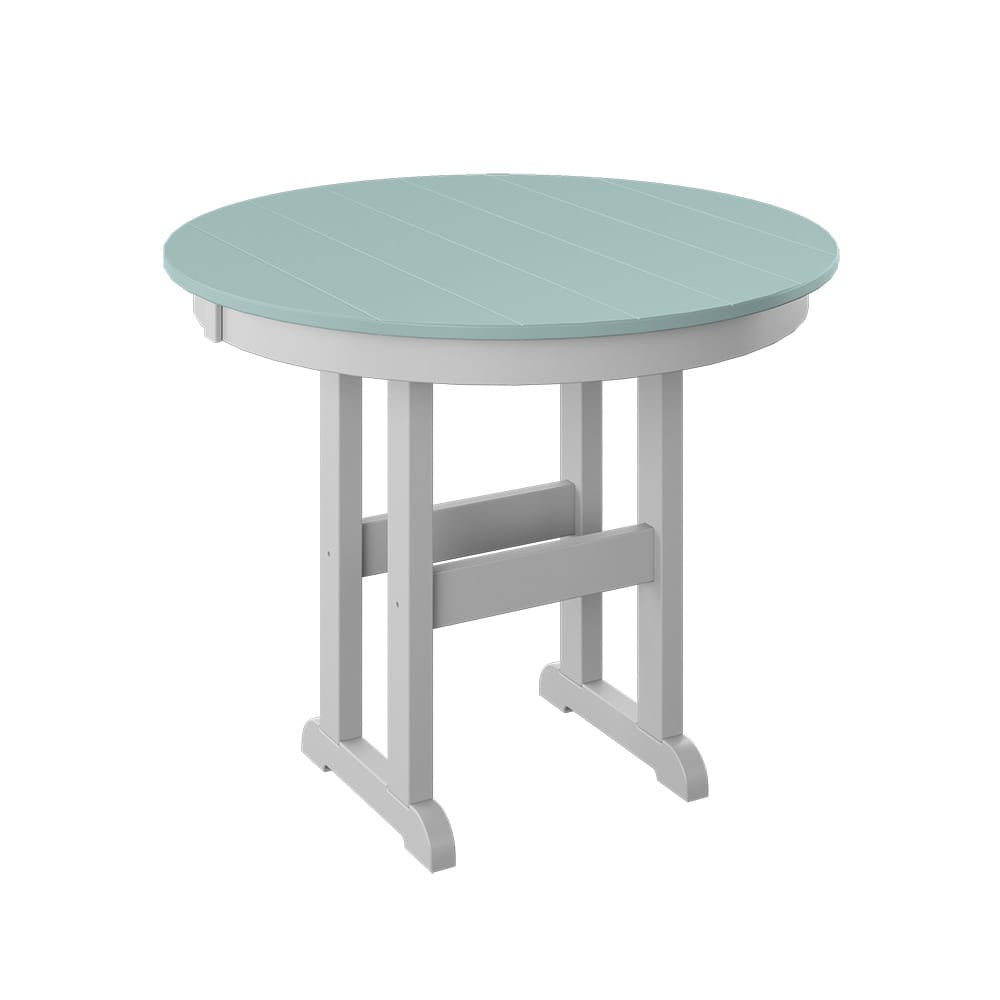 Polybird - 38" Round Table "Counter Height" Sage And White - P15-C-SG-WT view 1