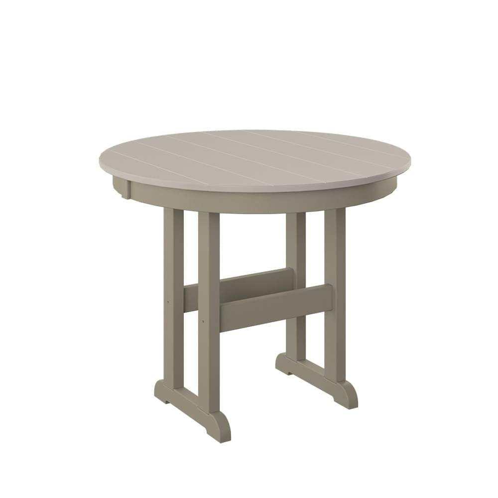 Polybird - 38" Round Table "Counter Height" Sand And Weatherwood - P15-C-SN-WW view 1