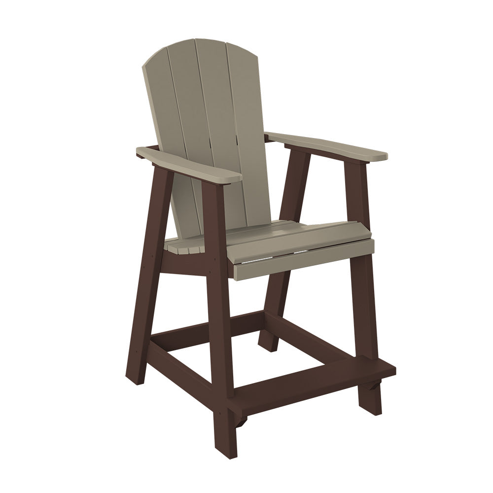 Polybird - Balcony Chair "Counter Height" Weatherwood And Tudor Brown - P4-C-WW-TB view 1