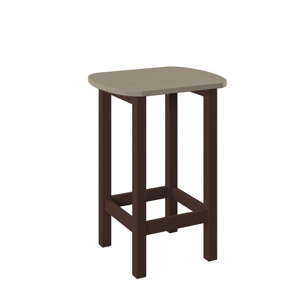 Polybird - Balcony End Table Weatherwood And Tudor Brown - P50-WW-TB view 1