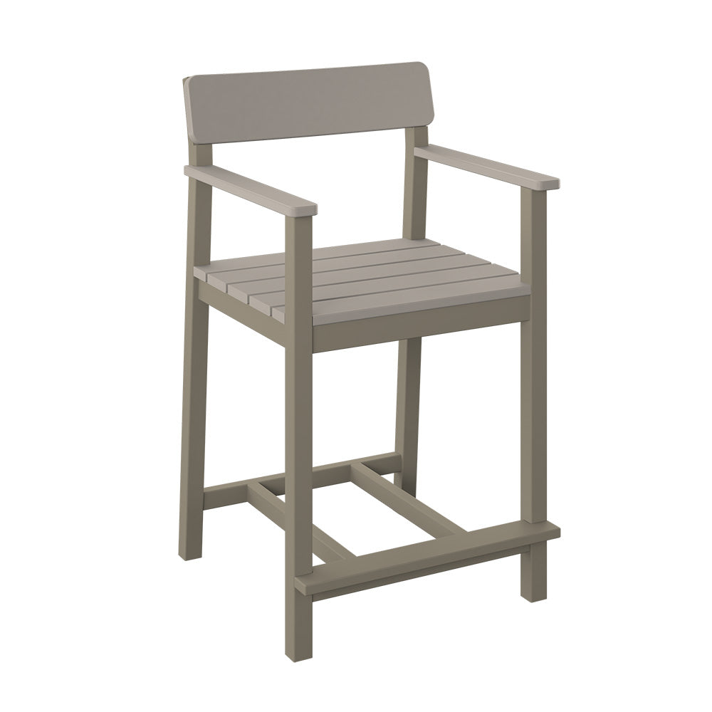 Polybird - Club Dining Chair "Counter Height" Sand And Weatherwood - P95-C-SN-WW view 1