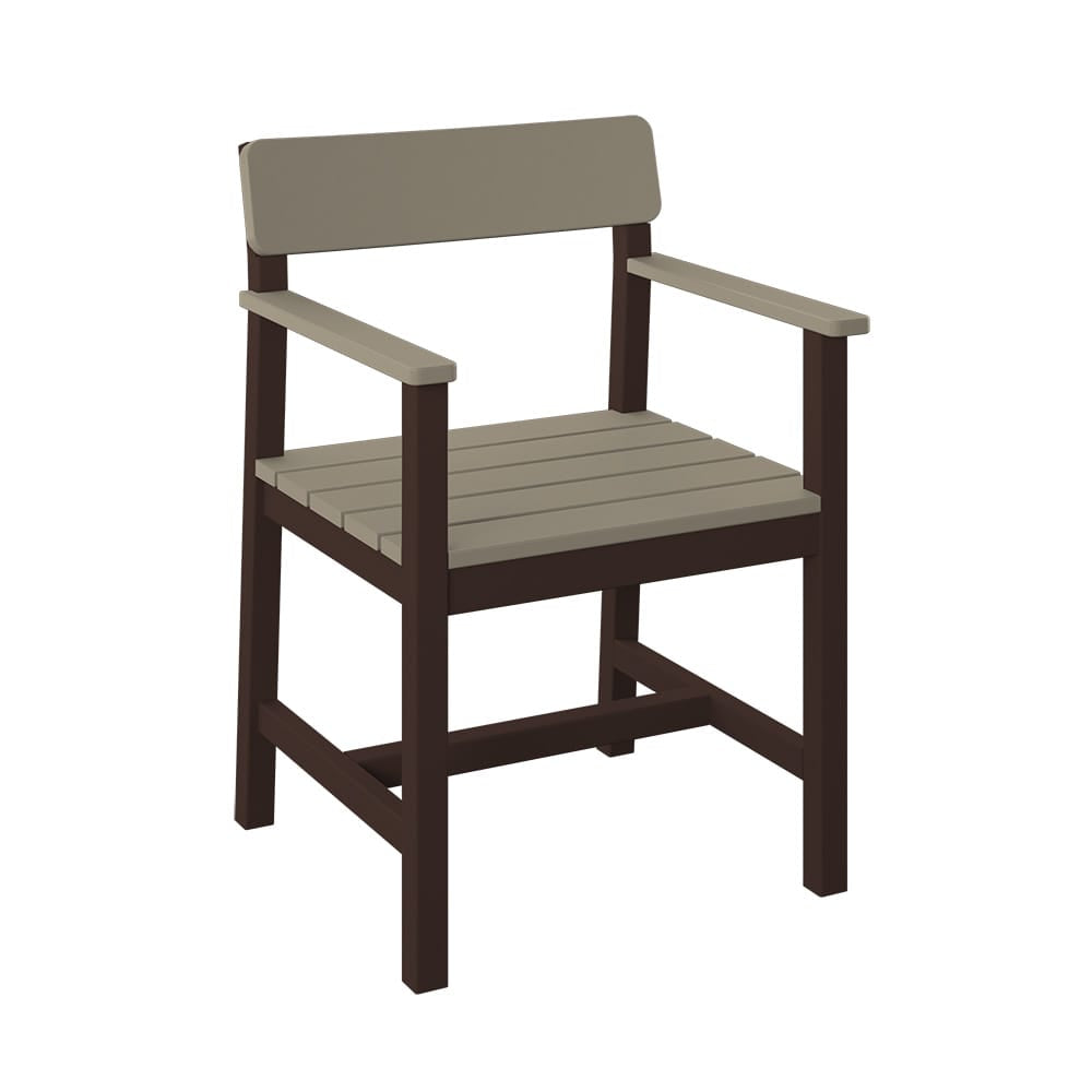 Polybird - Club Dining Chair Weatherwood And Tudor Brown - P95-R-WW-TB view 1