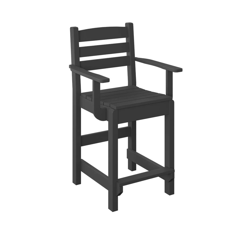 Polybird - Dining Captain Chair "Counter Height" Black - P11-C-BK view 1