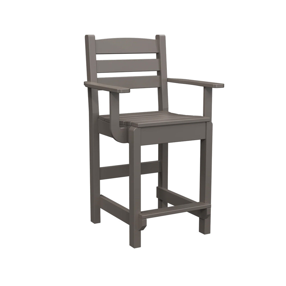 Polybird - Dining Captain Chair "Counter Height" Charcoal - P11-C-CH view 1
