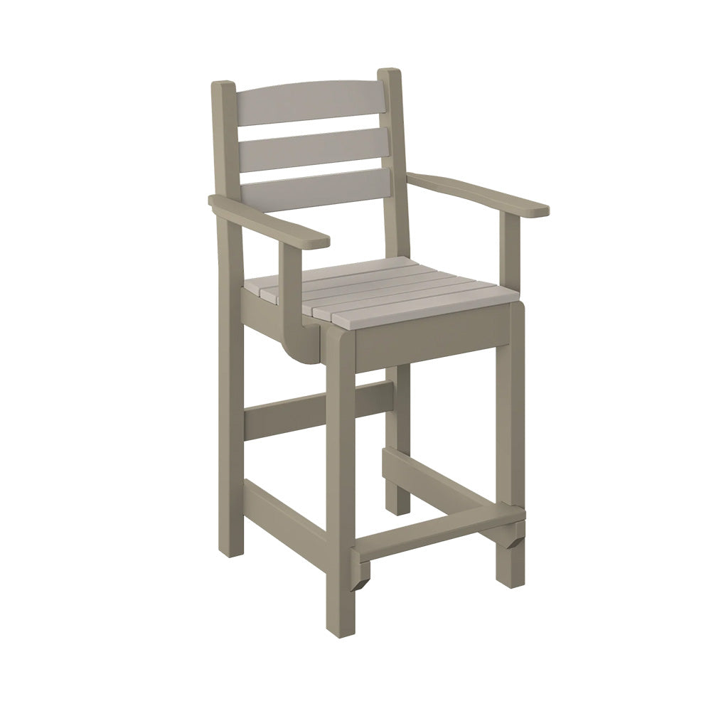 Polybird - Dining Captain Chair "Counter Height" Sand And Weatherwood - P11-C-SN-WW view 1