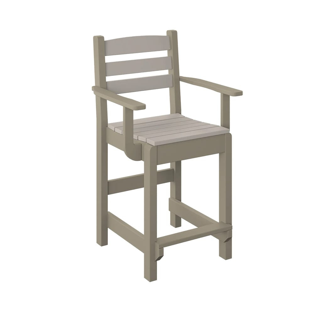 Polybird - Dining Captain Chair "Counter Height" Sand And Weatherwood - P11-C-SN-WW view 1