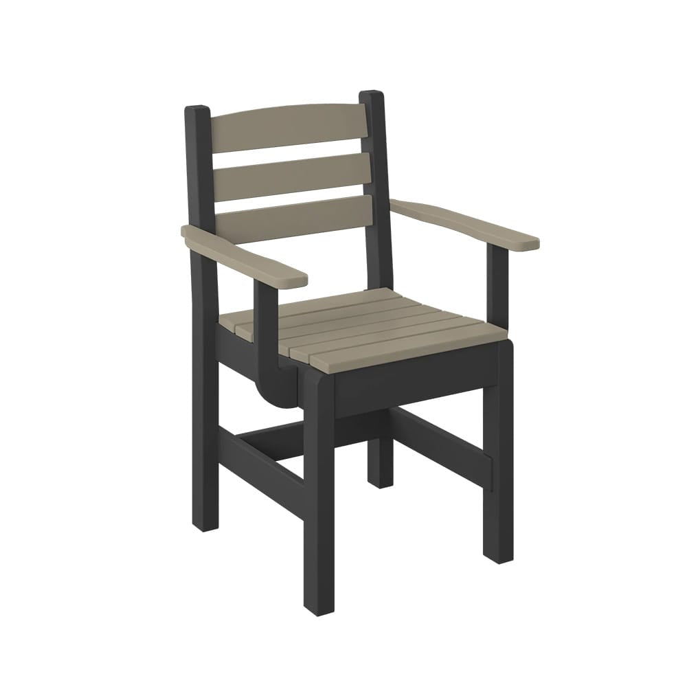 Polybird - Dining Captain Chair Weatherwood And Black - P11-R-WW-BK view 1