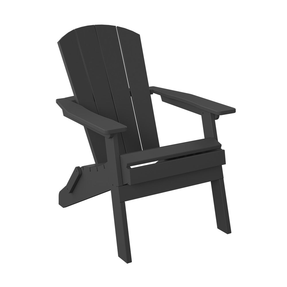 Polybird - Folding Adirondack Chair Black - P3-BK view 1
