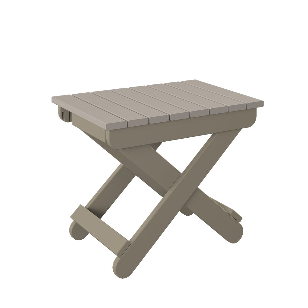 Polybird - Folding End Table Sand And Weatherwood - P46-SN-WW view 1