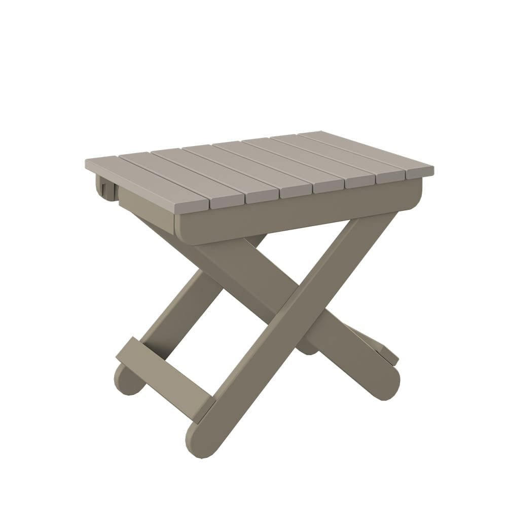 Polybird - Folding End Table Sand And Weatherwood - P46-SN-WW view 1