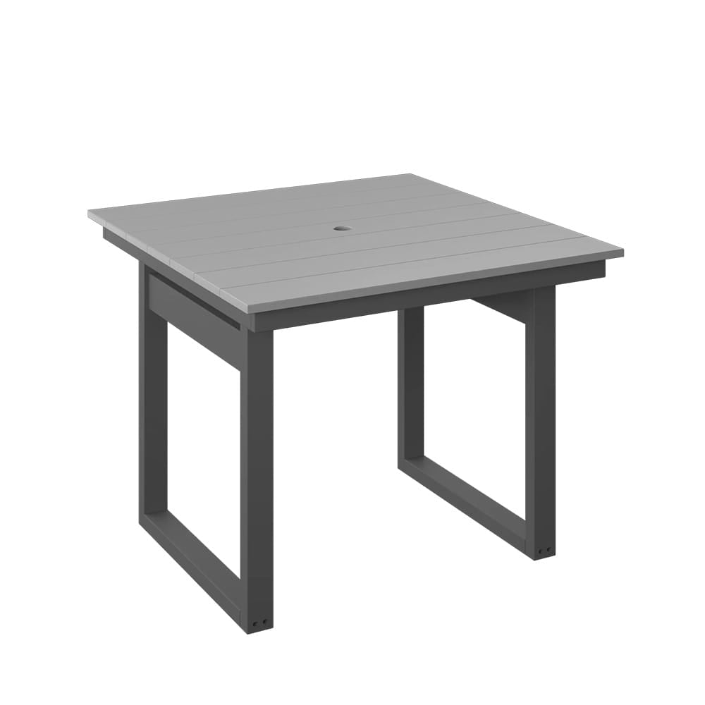 Polybird - Modern 38" Square Table Light Gray And Charcoal - P131-R-LG-CH view 1