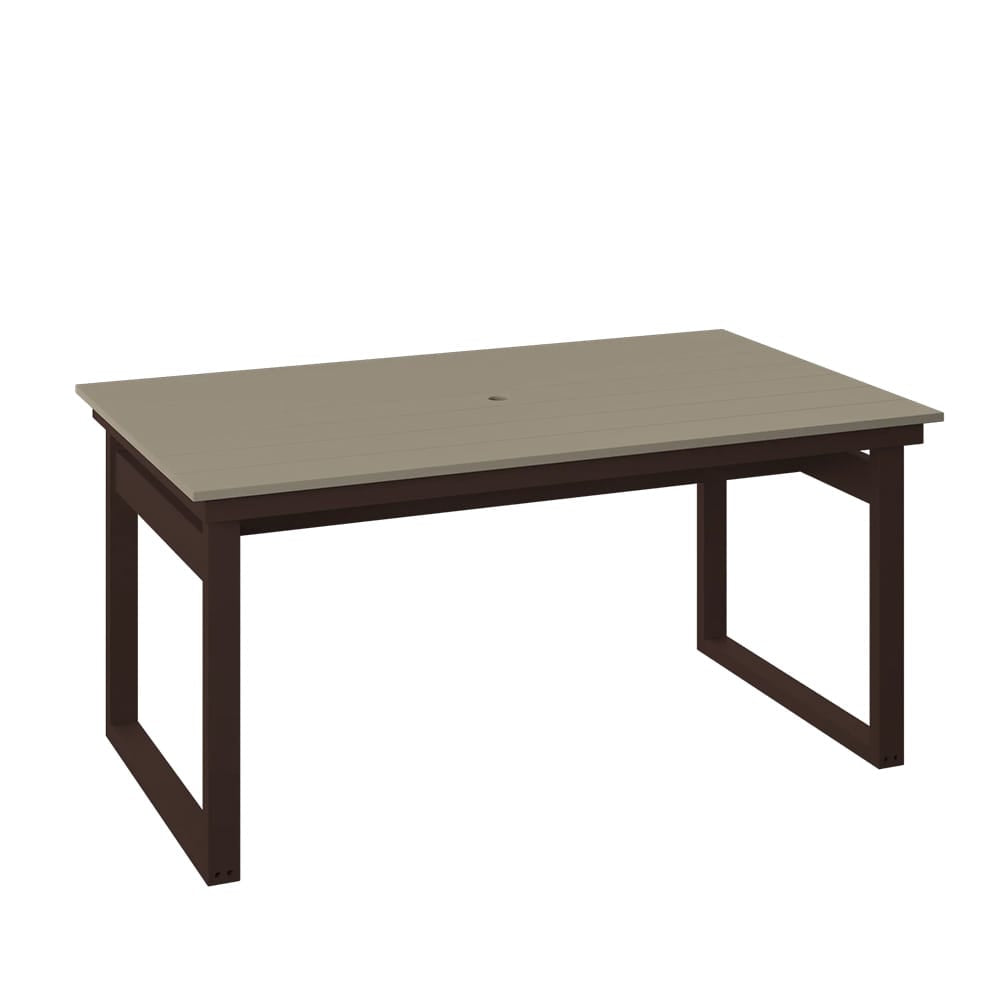 Polybird - Modern 38" X 64" Table Weatherwood And Tudor Brown - P132-R-WW-TB view 1