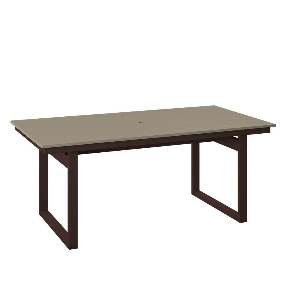 Polybird - Modern 38" X 74" Table Weatherwood And Tudor Brown - P133-R-WW-TB view 1