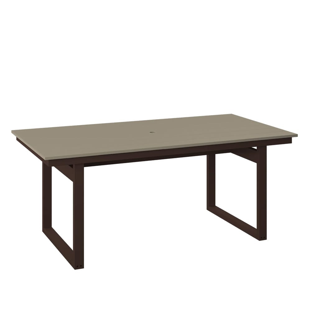 Polybird - Modern 38" X 74" Table Weatherwood And Tudor Brown - P133-R-WW-TB view 1
