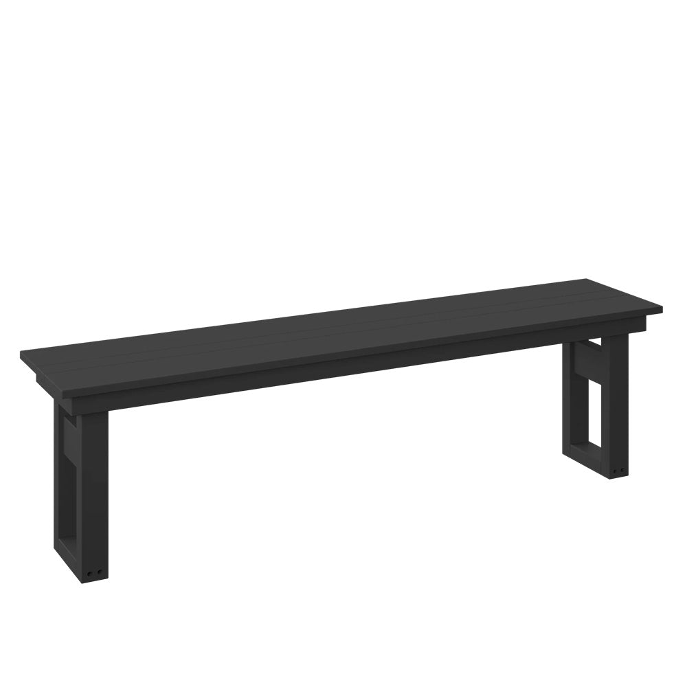 Polybird - Modern 64" Dining Bench Black - P130-R-BK view 1