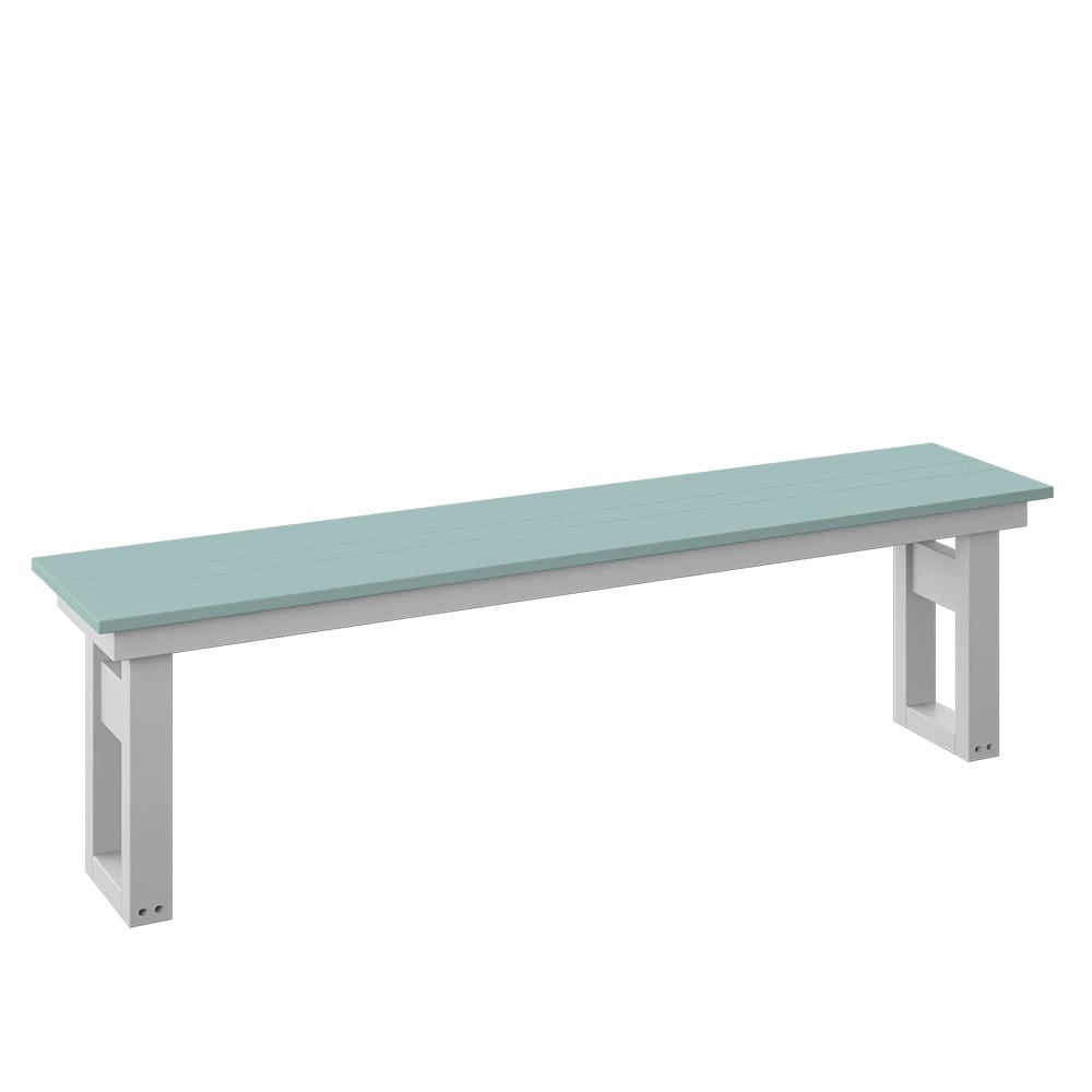 Polybird - Modern 64" Dining Bench Sage And White - P130-R-SG-WT view 1