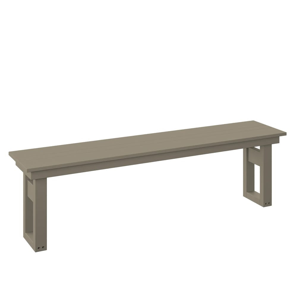 Polybird - Modern 64" Dining Bench Weatherwood - P130-R-WW view 1