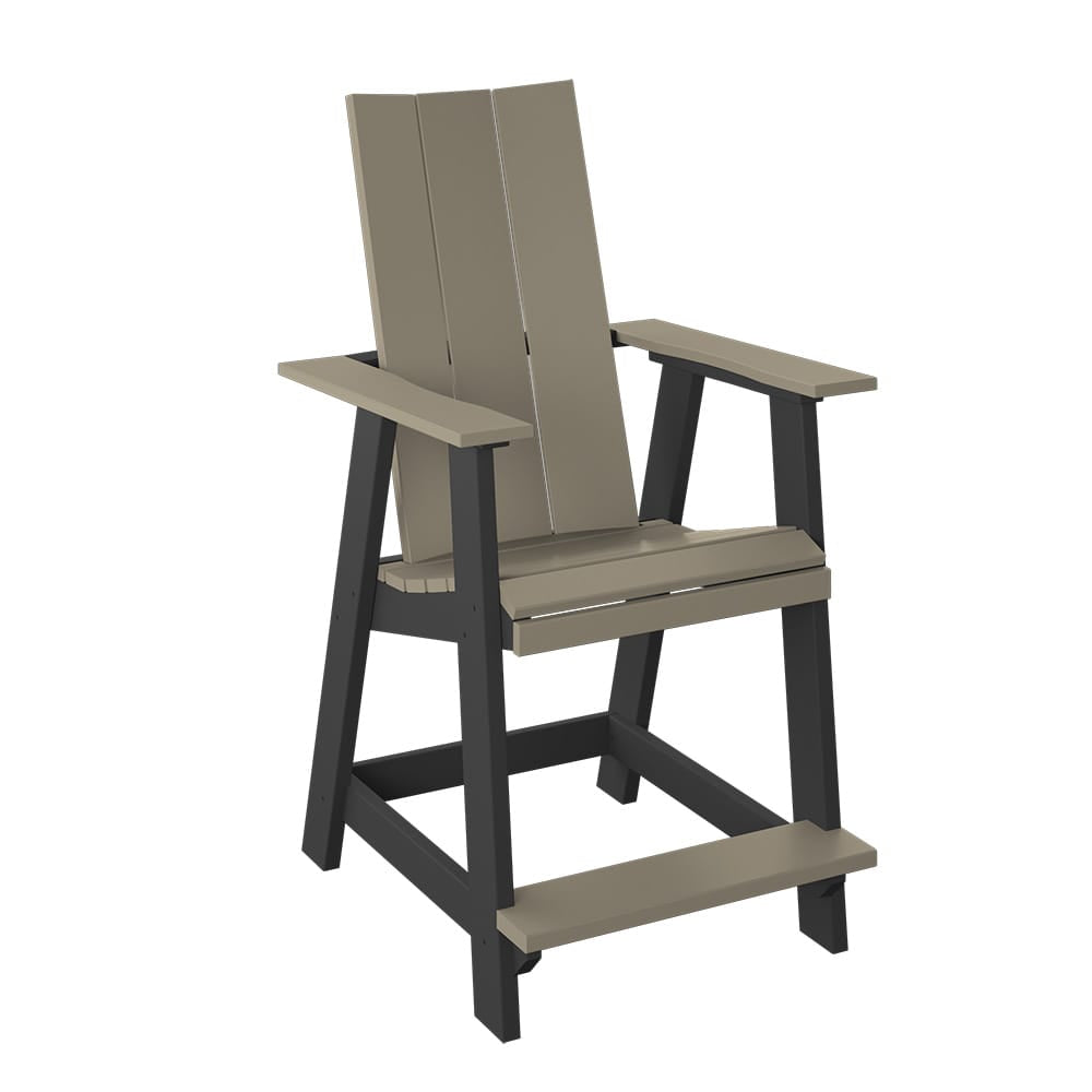 Polybird - Modern Balcony Chair Weatherwood And Black - P64-WW-BK view 1