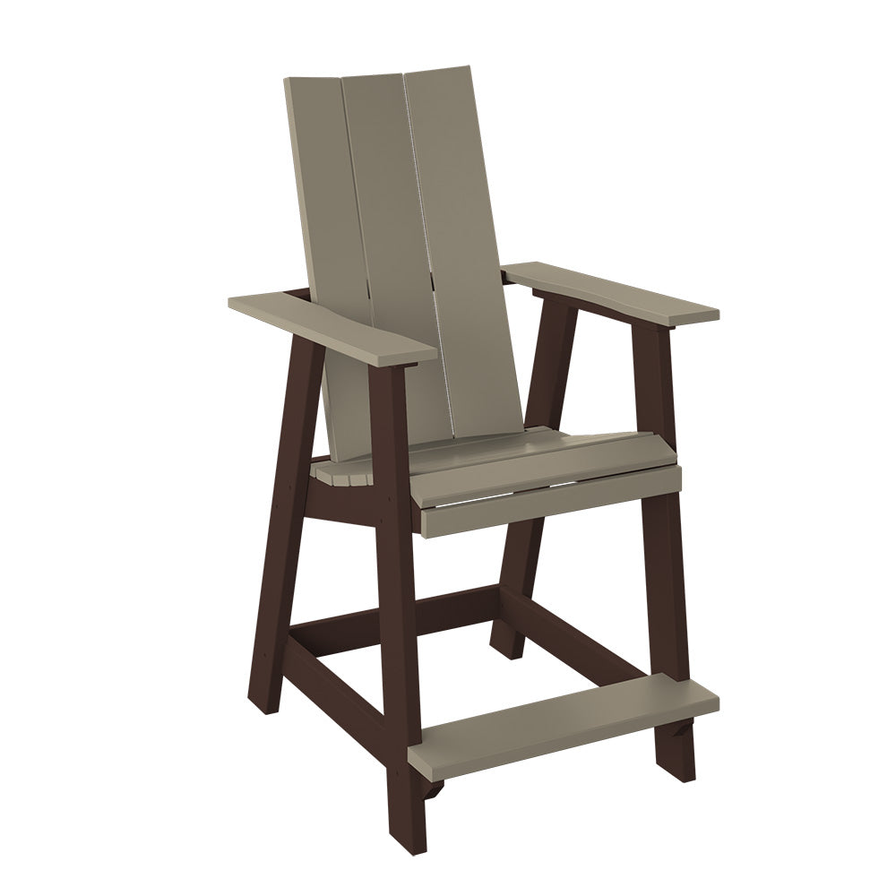 Polybird - Modern Balcony Chair Weatherwood And Tudor Brown - P64-WW-TB view 1