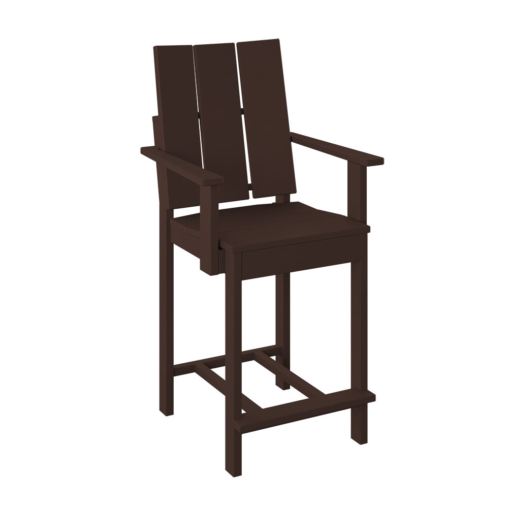 Polybird - Modern Dining Chair "Counter Height" Tudor Brown - P9-C-TB view 1