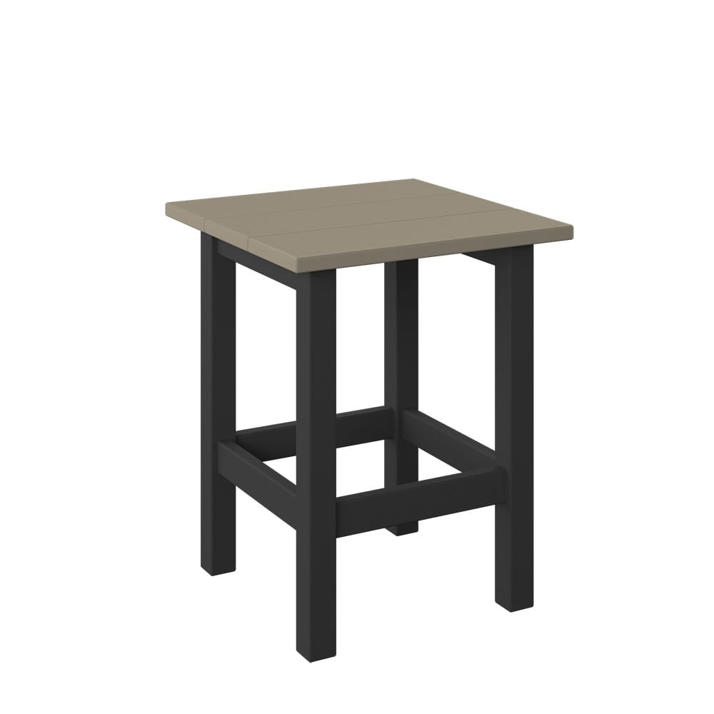 Polybird - Modern End Table weatherwood And Black - P66-WW-BK view 1