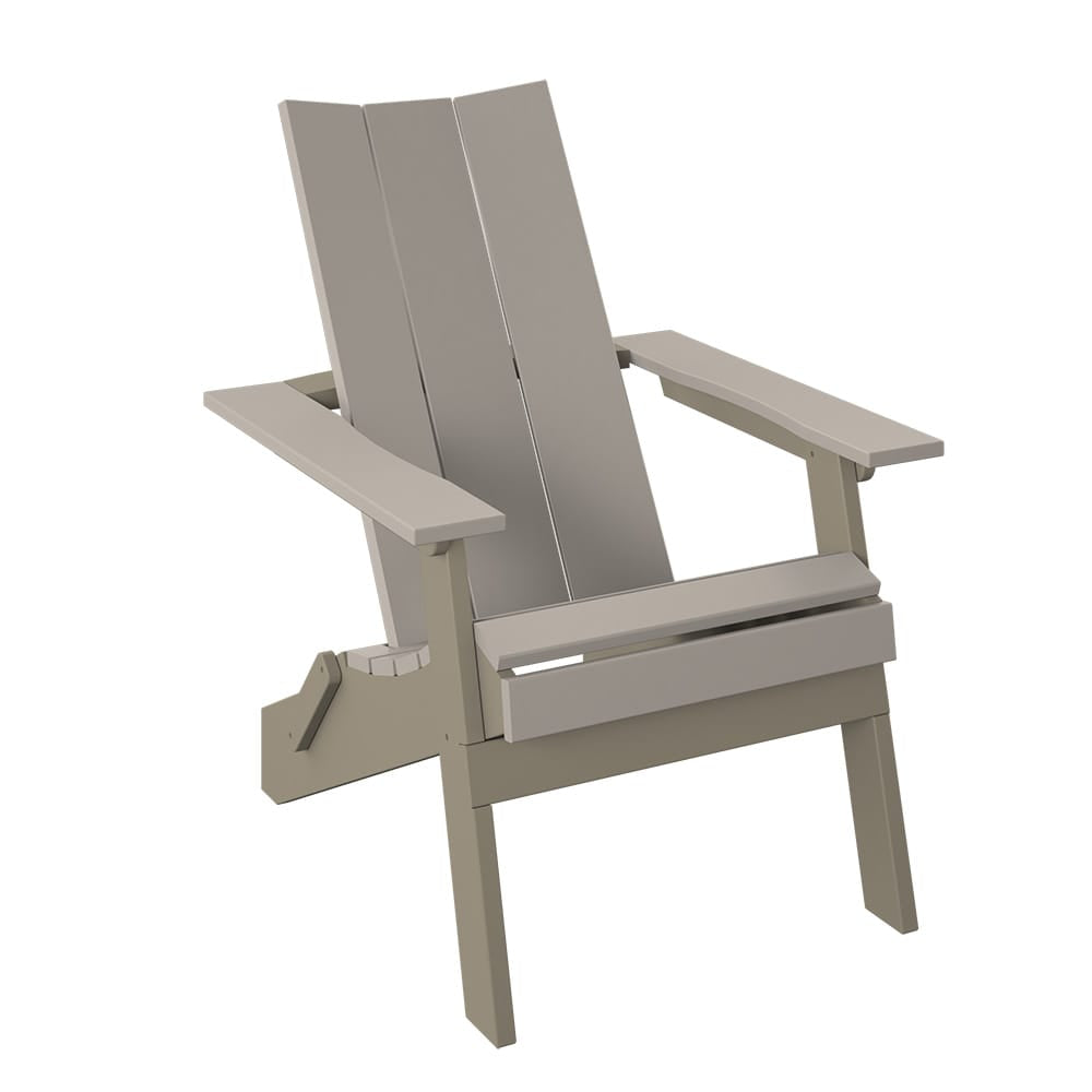 Polybird - Modern Folding Adirondack Sand And Weatherwood - P61-SN-WW view 1