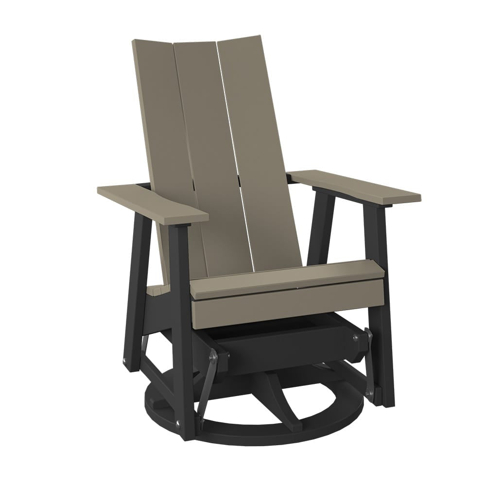 Polybird - Modern Swivel Glider Weatherwood And Black - P69-WW-BK view 1