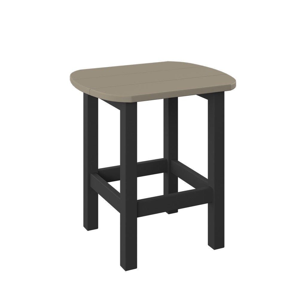 Polybird - Oval End Table Weatherwood And Black - P52-WW-BK view 1
