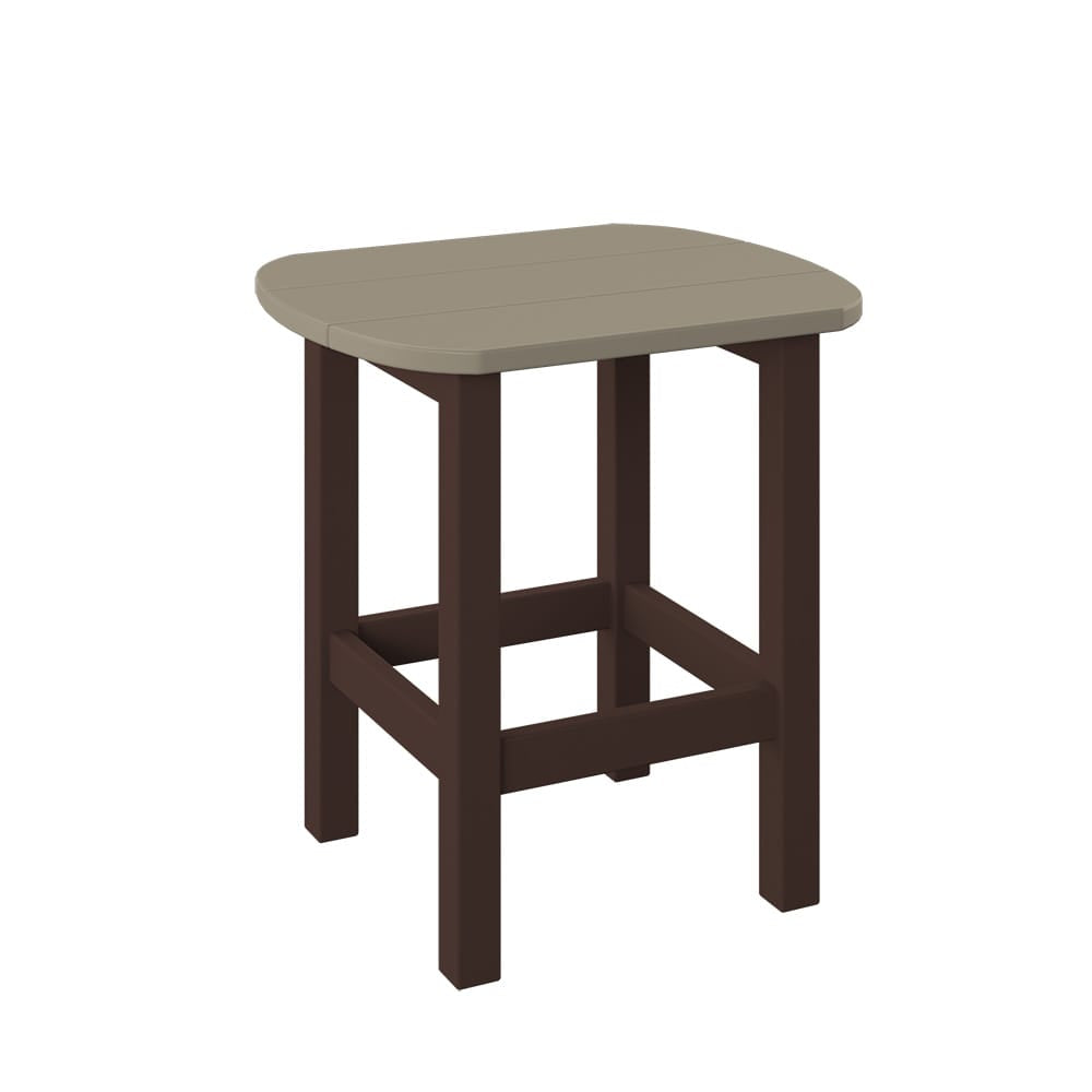 Polybird - Oval End Table Weatherwood And Tudor Brown - P52-WW-TB view 1
