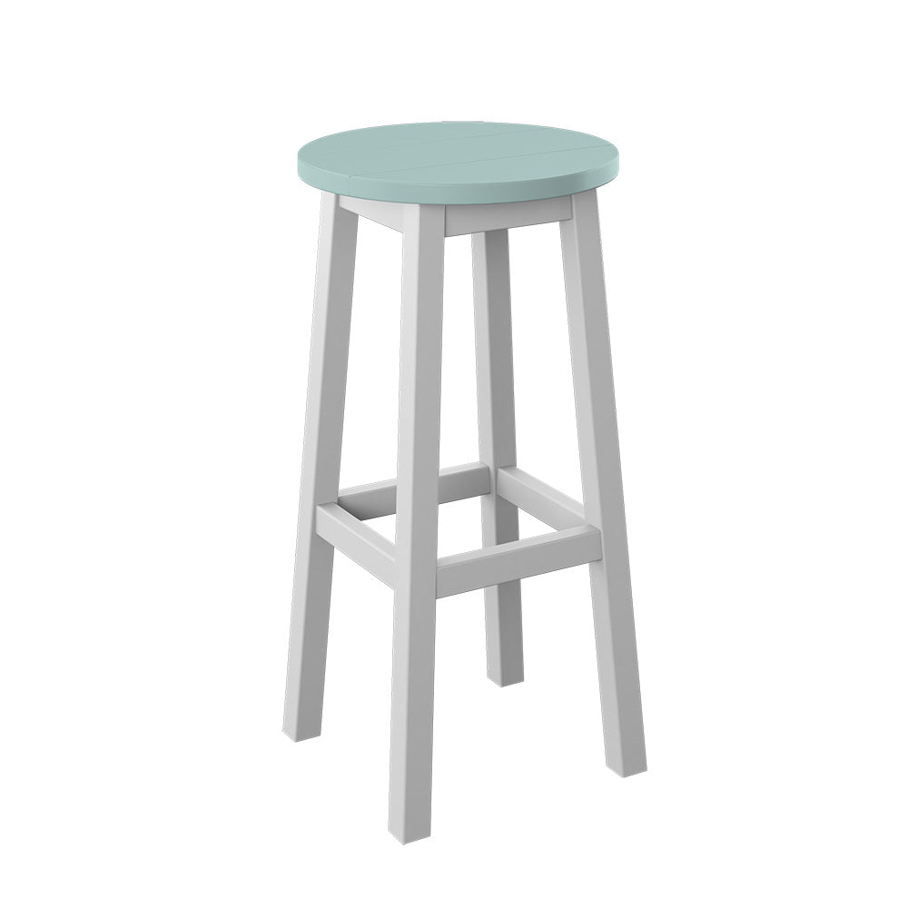 Polybird - Round Bar Stool "Bar Height" Sage And White - P94-B-SG-WT view 1
