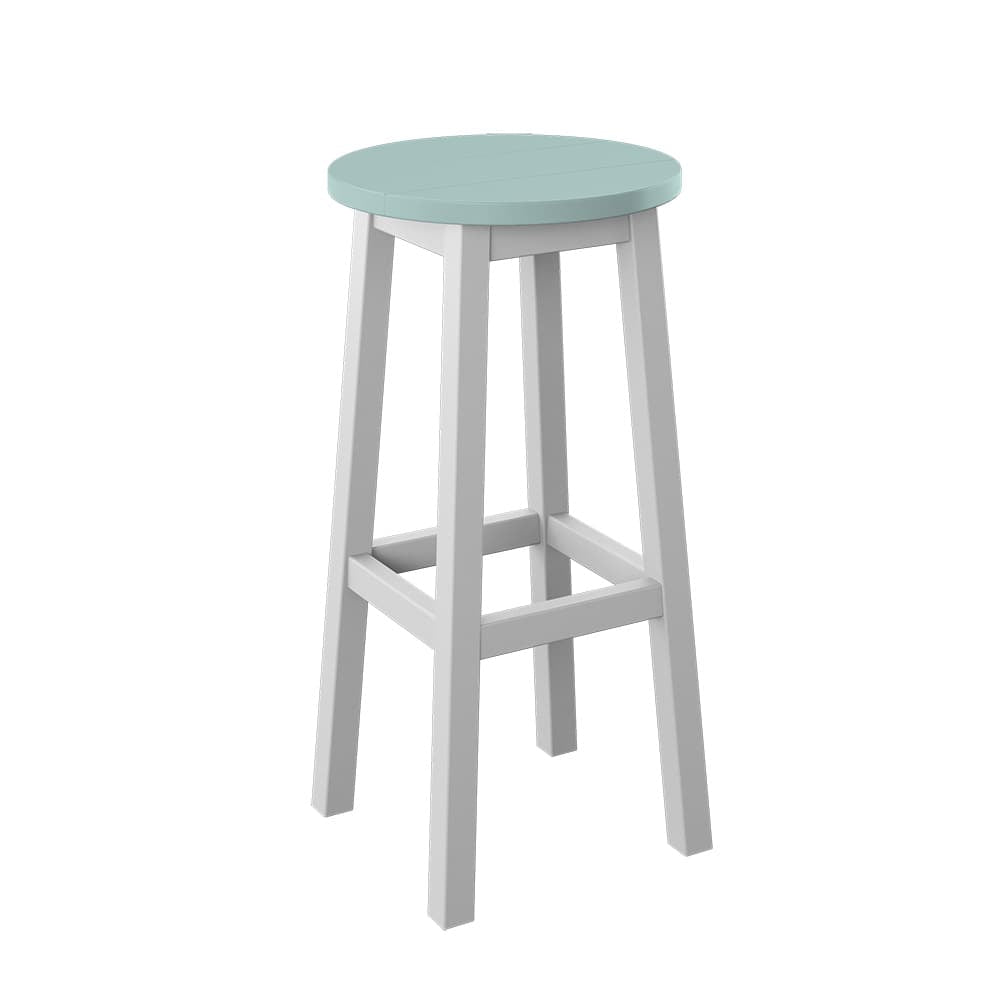 Polybird - Round Bar Stool "Bar Height" Sage And White - P94-B-SG-WT view 1