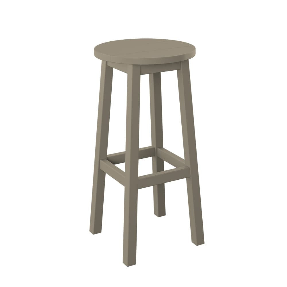 Polybird - Round Bar Stool "Bar Height" Weatherwood - P94-B-WW view 1