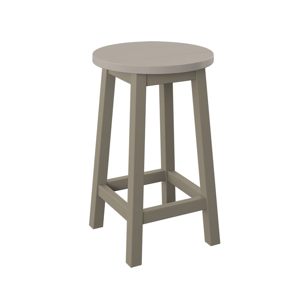 Polybird - Round Bar Stool "Counter Height" Sand And Weatherwood - P94-C-SN-WW view 1