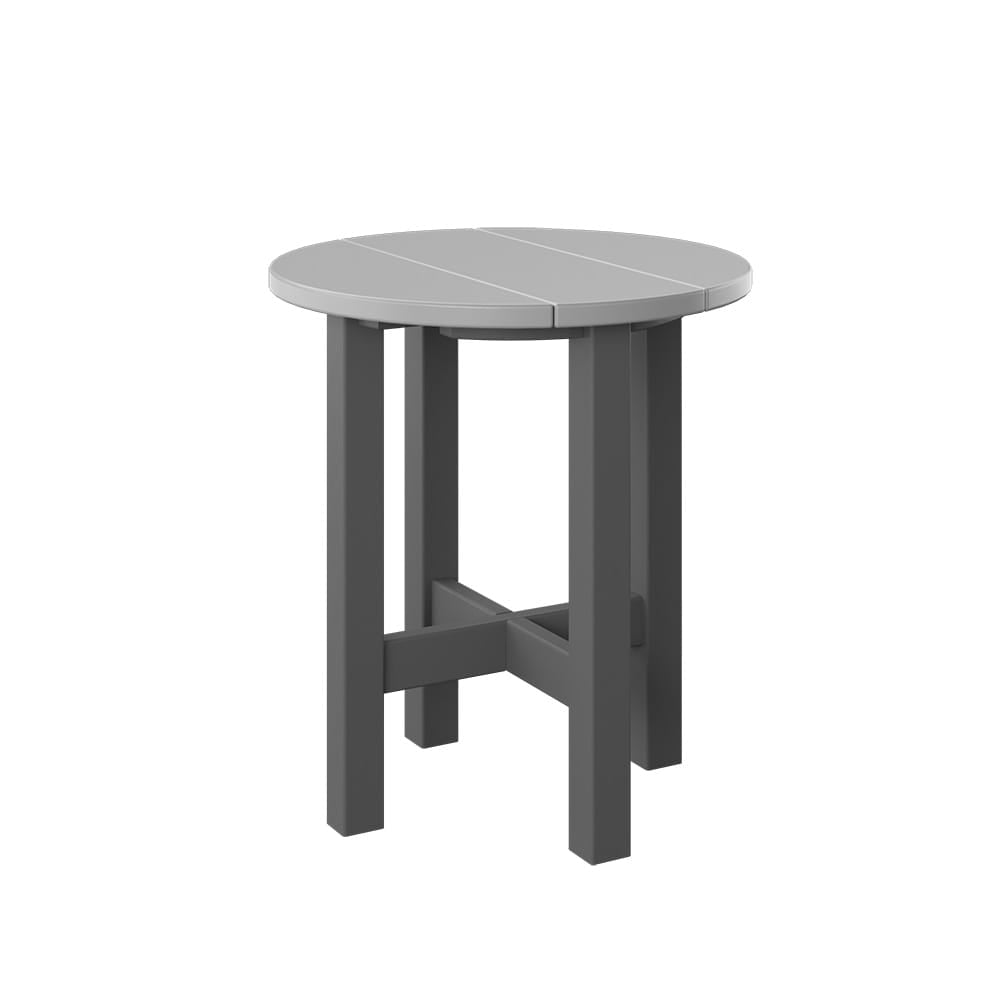 Polybird - Round End Table Light Gray And Charcoal - P53-LG-CH view 1