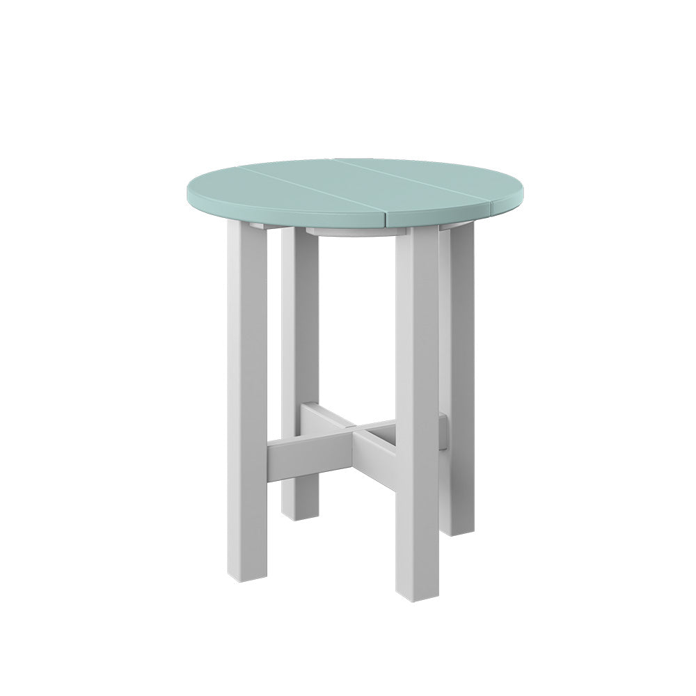Polybird - Round End Table Sage And White - P53-SG-WT view 1
