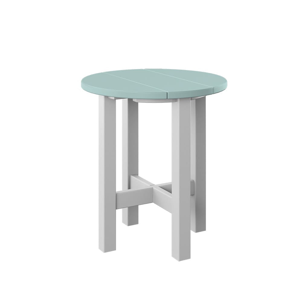 Polybird - Round End Table Sage And White - P53-SG-WT view 1