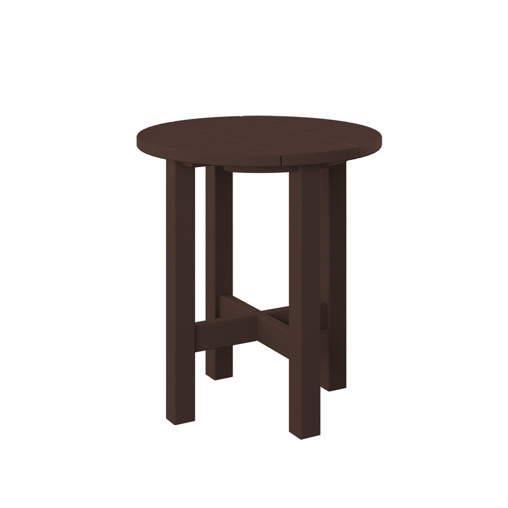 Polybird - Round End Table Tudor Brown - P53-TB view 1