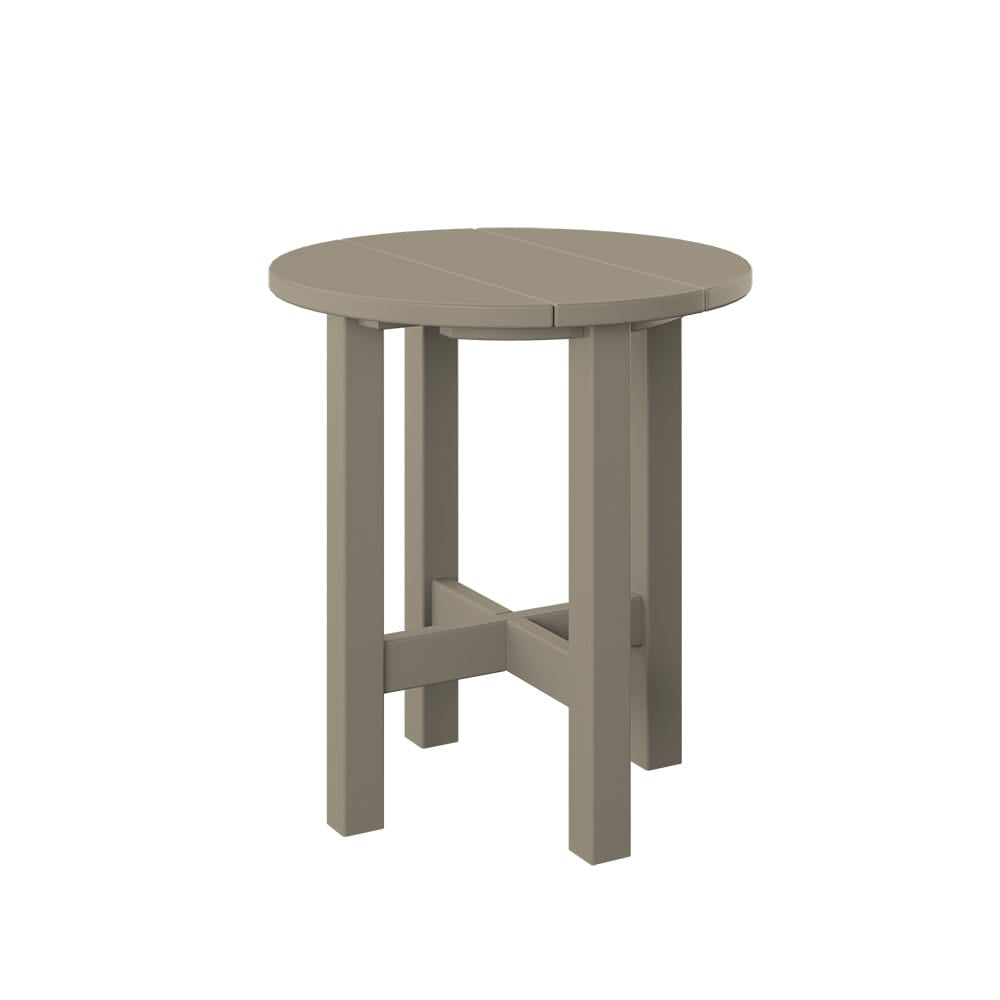 Polybird - Round End Table Weatherwood - P53-WW view 1