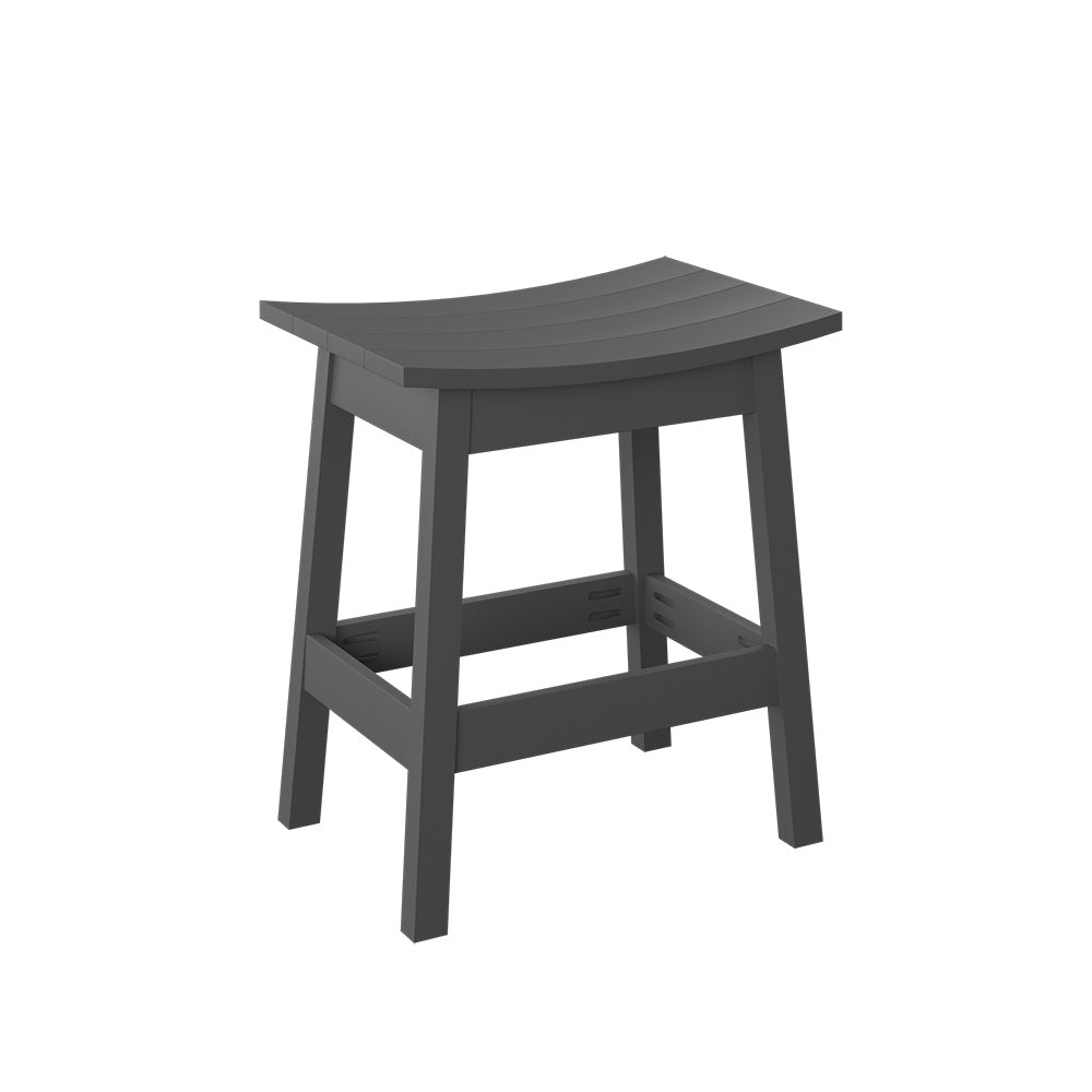 Polybird - Saddle Stool "Counter Height" Charcoal - P93-C-CH view 1