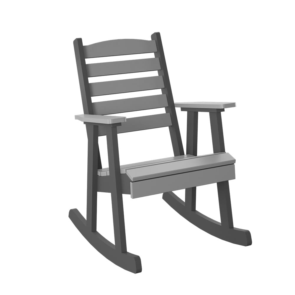 Polybird - Slat Back Rocking Chair Light Gray And Charcoal - P77-LG-CH view 1
